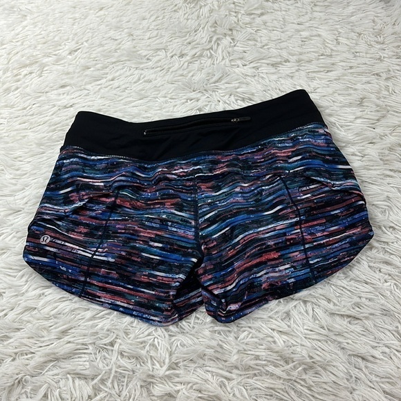 Lululemon Speed Up Short Long 4" Hinshu Alpine White Multi / Black - Picture 4 of 5